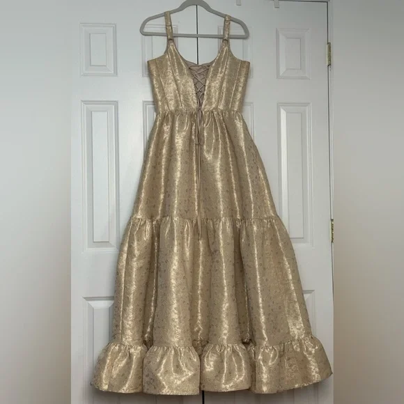 V. Chapman The Avery Dress in Taupe Duchess8
